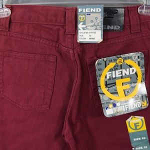 Vintage 90's Fiend Jeans Wine Color NWT